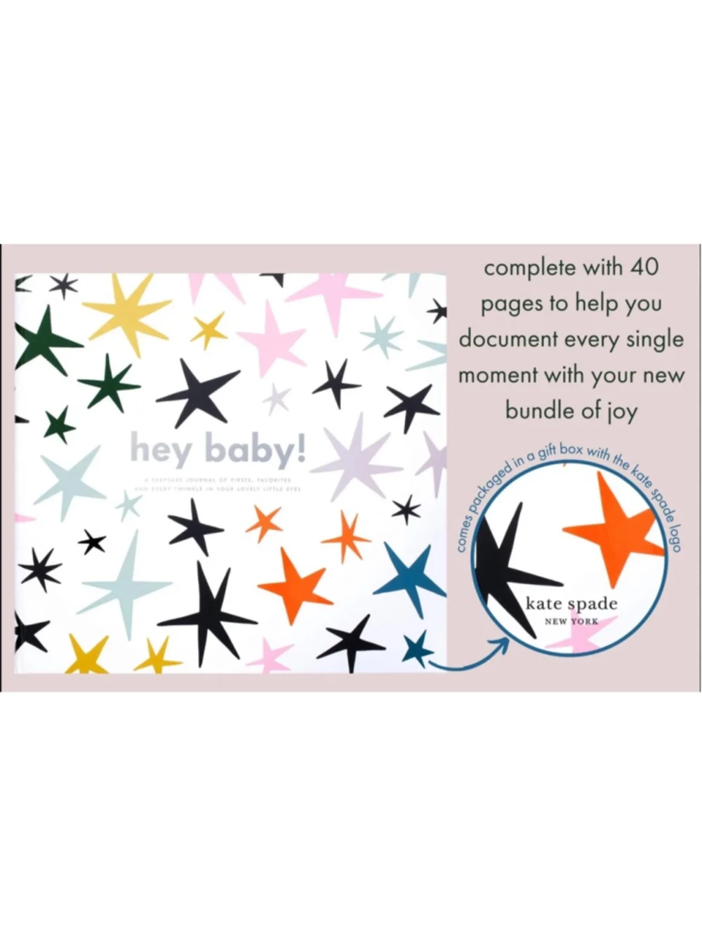 Kate Spade NY First Year Baby Book Dancing Stars Shower Gift Memory Keepsake New